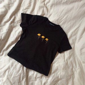 Brandy Melville Poppy Embroidered Top